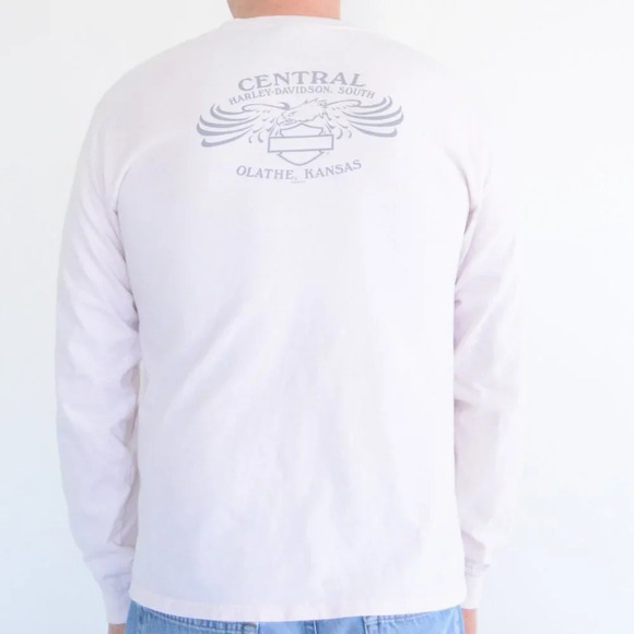 Harley-Davidson Light Pink Y2K '09 Olathe, Kansas Pre-Shrunk 100% Cotton Long M - Picture 2 of 10